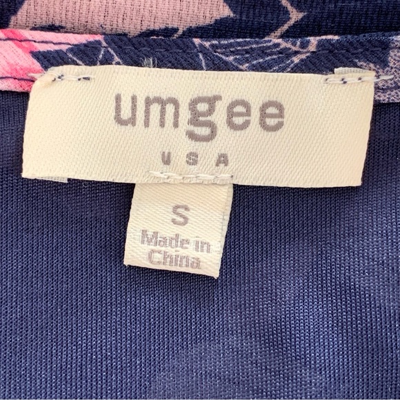 Umgee Pants Womens Size S Boho Blue Floral Front Split Wide Leg Resort Cover Up - Picture 9 of 10